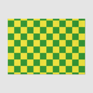 Papel De Seda Patrón de verificación verde amarillo