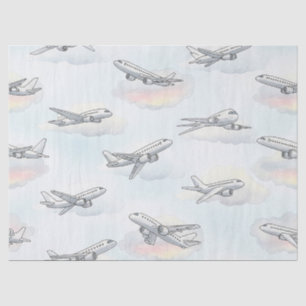 Papel De Seda Patrón de viaje aéreo soñador (1)