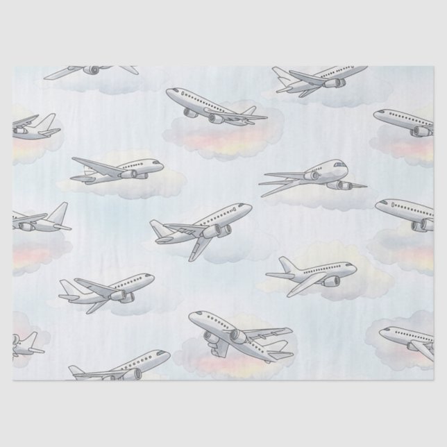 Papel De Seda Patrón de viaje aéreo soñador (1) (Anverso)