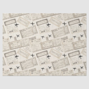 Papel De Seda Patrón de viaje de tarjeta de embarque vintage