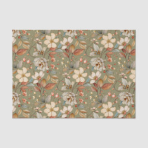 Papel De Seda Patrón de vides florales suaves en un fondo sabio