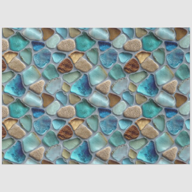 Papel De Seda Patrón de vidrio de mar Decoupage (Anverso)