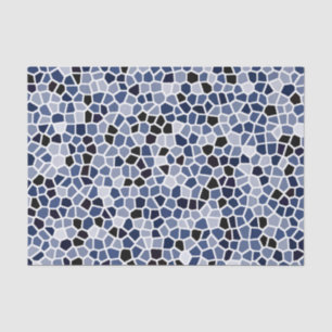 Papel De Seda Patrón de vidrio emplomado azul cian naval