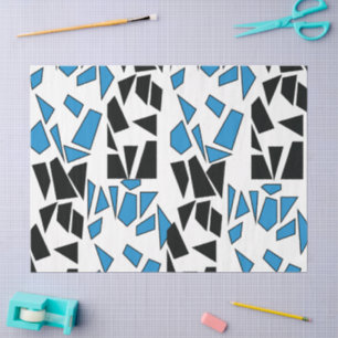 Papel De Seda Patrón de vidrio emplomado azul negro