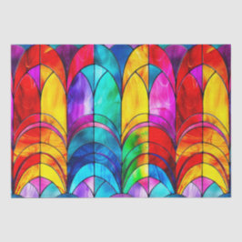 Papel De Seda Patrón de vidrio emplomado elegante arcoíris