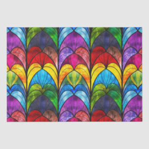 Papel De Seda Patrón de vidrio emplomado elegante arcoíris