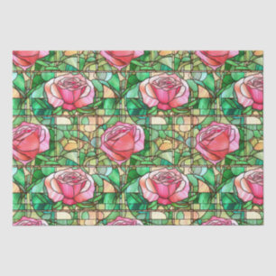 Papel De Seda Patrón de vidrio falso teñido de rosa elegante