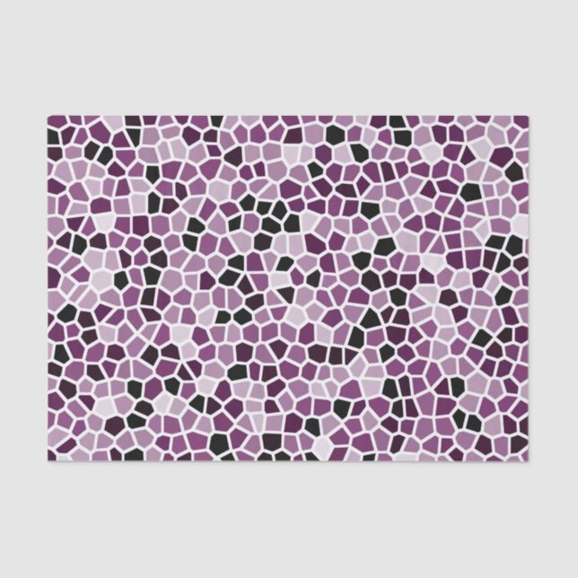 Papel De Seda Patrón de vidrio manchado magenta púrpura rosado (Anverso)