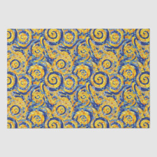 Papel De Seda Patrón de vidrio mosaico de noche estrellada amari