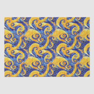 Papel De Seda Patrón de vidrio mosaico de noche estrellada amari