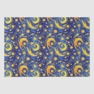 Papel De Seda Patrón de vidrio mosaico de noche estrellada amari