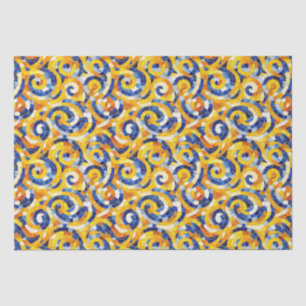 Papel De Seda Patrón de vidrio mosaico de noche estrellada amari