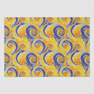 Papel De Seda Patrón de vidrio mosaico de noche estrellada amari