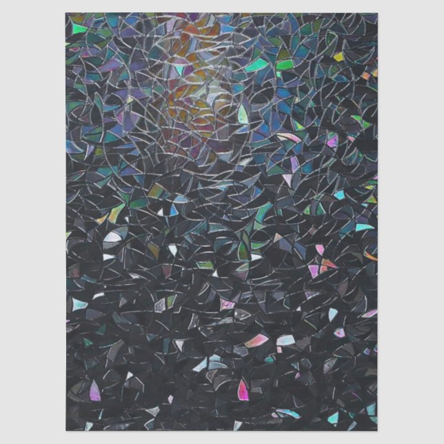 Papel De Seda Patrón de vidrio teñido abstracto iridiscente (Anverso)