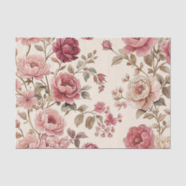 Papel De Seda Patrón de vintage de jardín de Rosa de Rubor