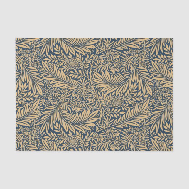 Papel De Seda Patrón de William Morris Larkspur (Anverso)