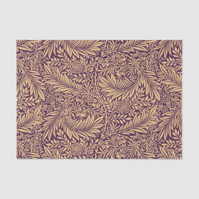 Papel De Seda Patrón de William Morris Larkspur (Anverso)