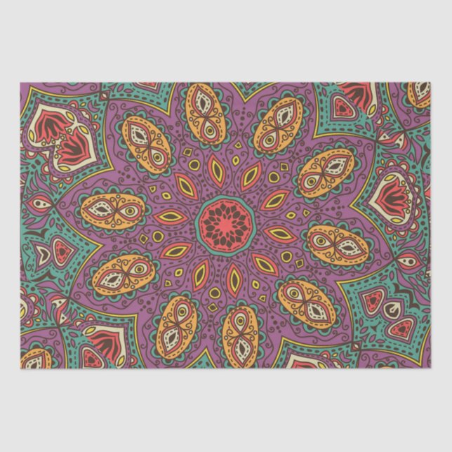 Papel De Seda Patrón de yoga Kaleidoscope (Anverso)