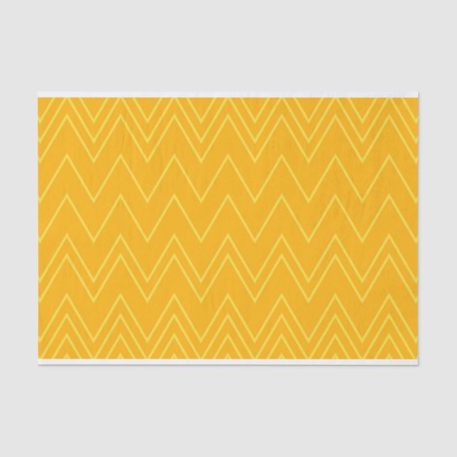 Papel De Seda Patrón de zigzag amarillo, fresco, moderno, modern (Anverso)