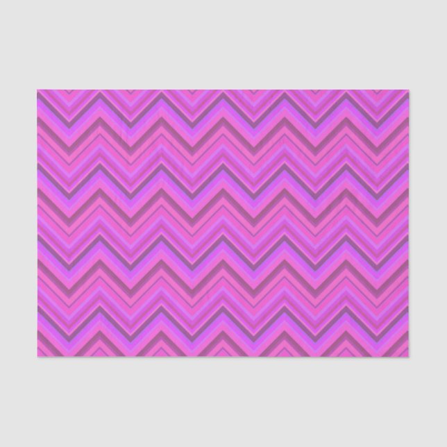 Papel De Seda Patrón de zigzag de rayas rosas (Anverso)