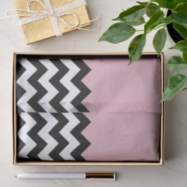 Papel De Seda Patrón de zigzag negro y blanco, chevron, rosa