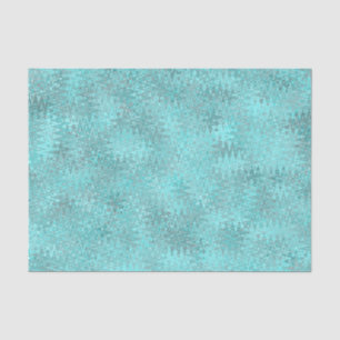Papel De Seda Patrón de zigzag turquesa