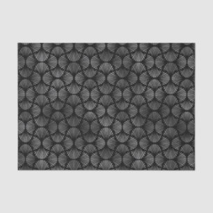 Papel De Seda Patrón Deco de arte plateado y negro