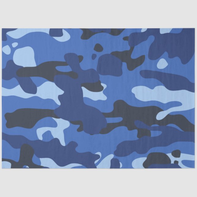 Papel De Seda Patrón del Ejército Camuflaje Azul Camo (Anverso)