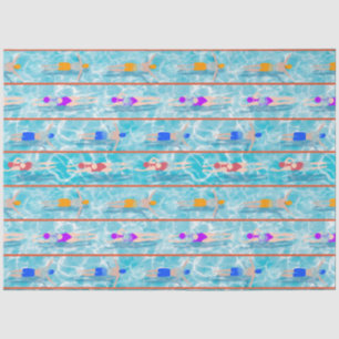 Papel De Seda Patrón del equipo de natación de los Laps
