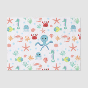 Papel De Seda Patrón del mundo marino