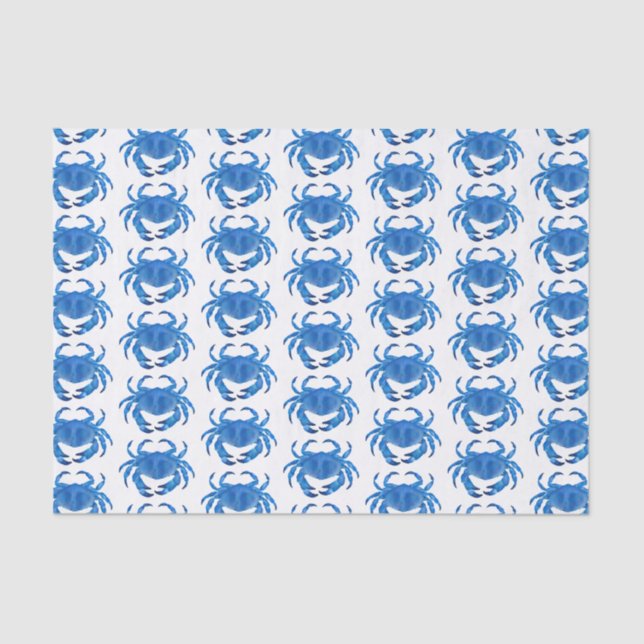 Papel De Seda Patrón del océano marino del Cangrejo Azul (Anverso)