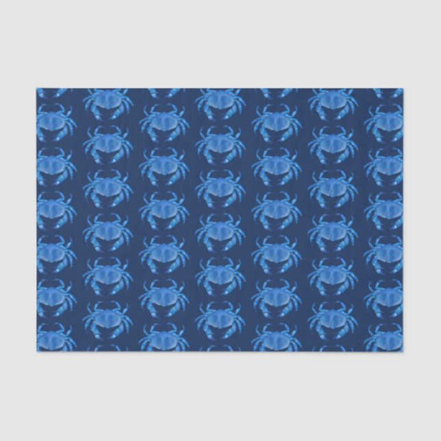 Papel De Seda Patrón del océano marino del Cangrejo Azul (Anverso)
