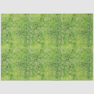 Papel De Seda Patrón del Ornato Celta Irlandés Verde y Oro 3