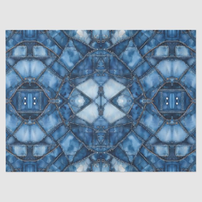 Papel De Seda Patrón Denim Patchwork - Olivia (Anverso)