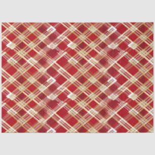 Papel De Seda Patrón diagonal moderno rojo y blanco trenzado
