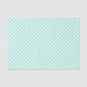 Papel De Seda Patrón diagonal rayado Verde azulado y blanco