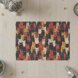 Papel De Seda Patrón Divertido de Caritas de Gato