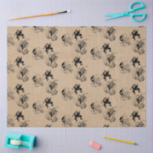 Papel De Seda Patrón divertido de Santa navideño retro vintage K
