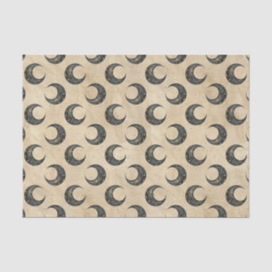 Papel De Seda Patrón dorado de luna celestial boho