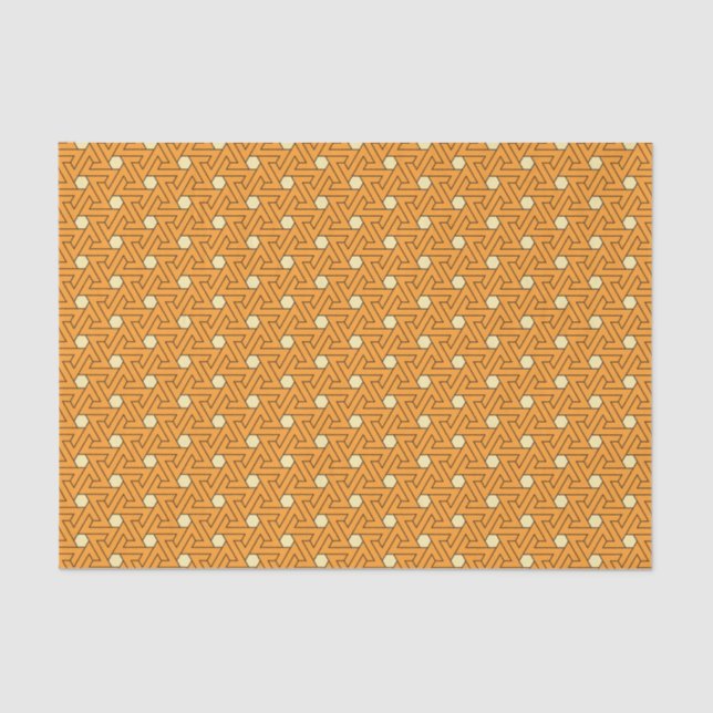 Papel De Seda Patrón egipcio del Naranja ventilado Beige Triskel (Anverso)