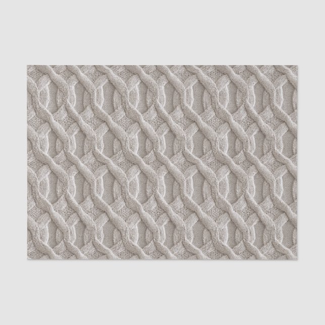Papel De Seda Patrón elegante de cable beige (Anverso)