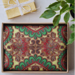 Papel De Seda patrón elegante de cachemira victoriano rojo verde