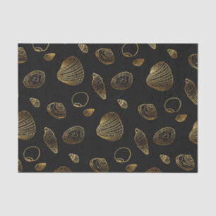 Papel De Seda Patrón elegante de cascos de oro negro