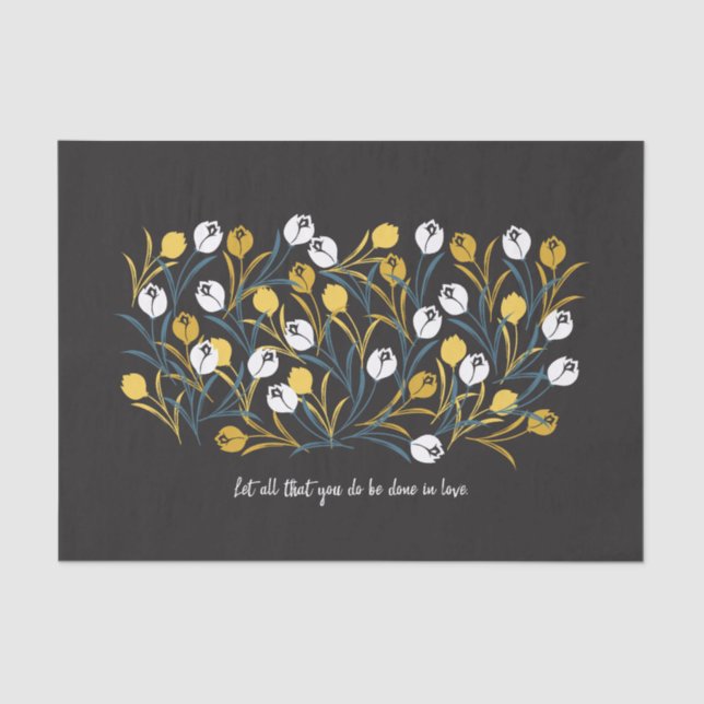 Papel De Seda Patrón elegante de flor tulipán (Anverso)