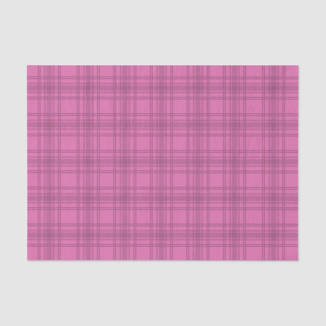 Papel De Seda Patrón elegante de tartán rosado (Anverso)