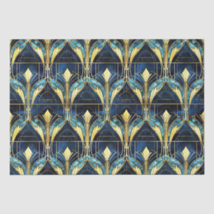 Papel De Seda Patrón elegante de vidrio manchado de Lotus Faux G
