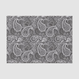 Papel De Seda Patrón elegante del paisley blanco negro