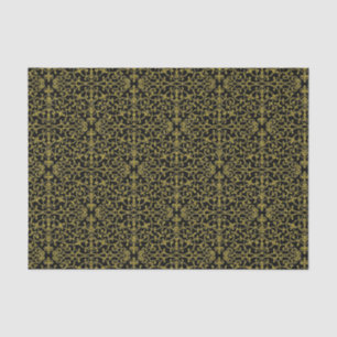 Papel De Seda Patrón elegante negro y oro filigrí