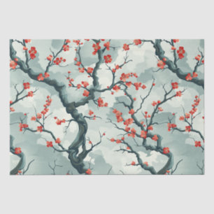 Papel De Seda Patrón elegante sin foco de flores de cerezo (7)