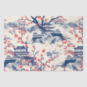 Papel De Seda Patrón elegante sin soldadura de flores de cerezo 